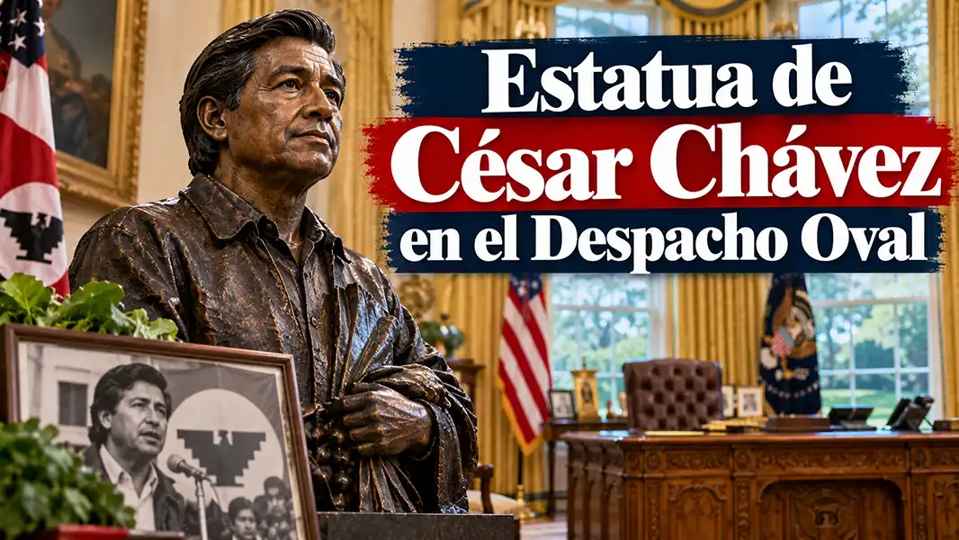 Estatua de Cesar Chavez en el Despacho Oval